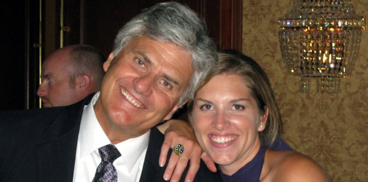 smiling couple at evening event